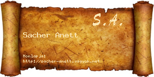 Sacher Anett névjegykártya
