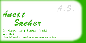 anett sacher business card